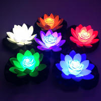 Lámpara Flotante De Loto Falso Con LED Para Piscina Y Jardín Lámpara Subacuática Autónoma Para Paisaje Micro Flores Flotantes - details 3