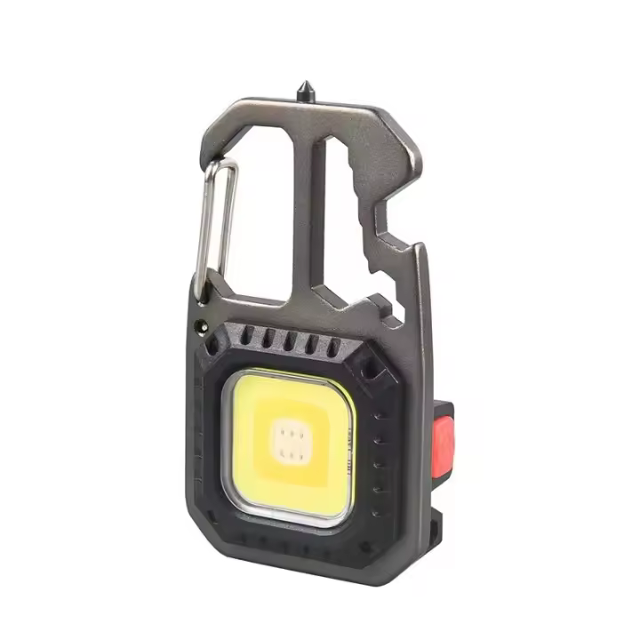 Linterna LED Mini Portátil De Llave De Seguridad Para Camping Exterior Recargable Con Lámpara De Martillo De Mano Y Destornillador - 1