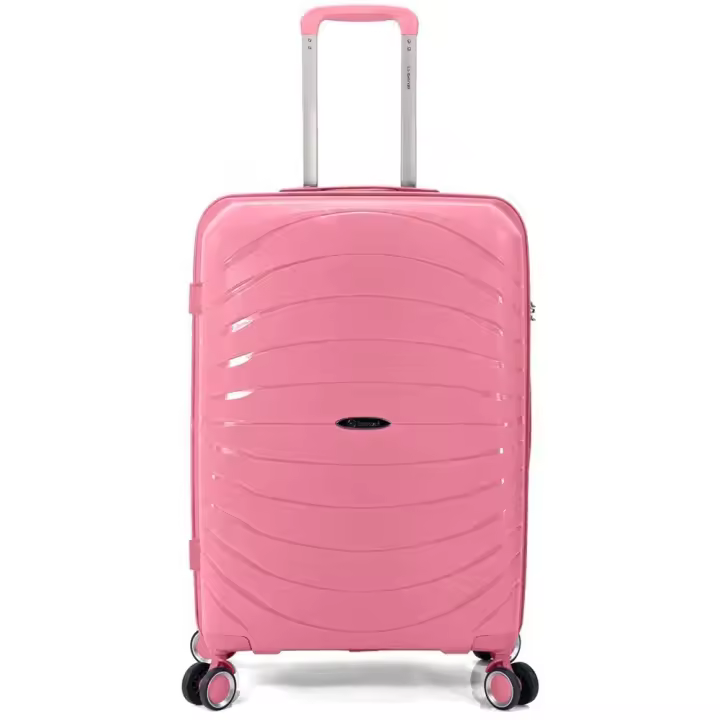 Maleta Cabina Trolley Rosa BZ 5709 - Benzi Polipropileno, 4 Ruedas Dobles, 37x56x18 cm - 2,5 kg - 1