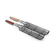 Cage De Barbecue De Madera Al Aire Libre Para Carne Y Verduras Con Mango De Barra Para Camping Herramientas De Picnic - details 5