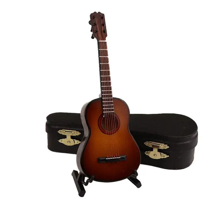 Guitarra Clásica Miniatura De Madera Instrumento Musical Decoración Para Dormitorio Y Sala De Estar Regalo Elegante Retro - 1