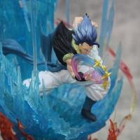 Figura De Acción Dragon Ball 28CM Ls Gogeta Kubei Fusión Super Saiyan Tres Cabezas Escultura Luminosa Modelo Estatua Adorno Regalo - details 19