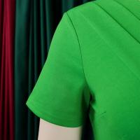 Vestido Elegante Para Oficina Para Mujer Con Cuello En V Manga Corta Cinturón Ajustado Recto Midi Formal Ropa De Negocios Para Mujer - details 6