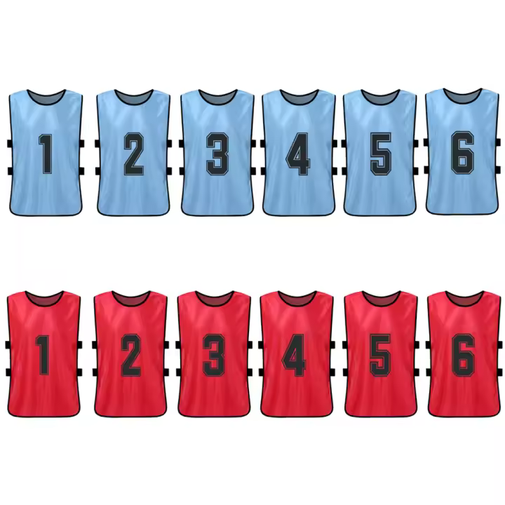 12PCS Chalecos De Fútbol Para Adultos Y Jóvenes 2 Colores Secado Rápido Uniformes De Equipo De Entrenamiento De Fútbol - 1