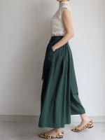 Falda Midi A-Line Elegante De Cintura Alta Para Mujer REALEFT Con Bolsillos Estilo Coreano Casual Suelta Y Solidaria Con Cinturón - details 20