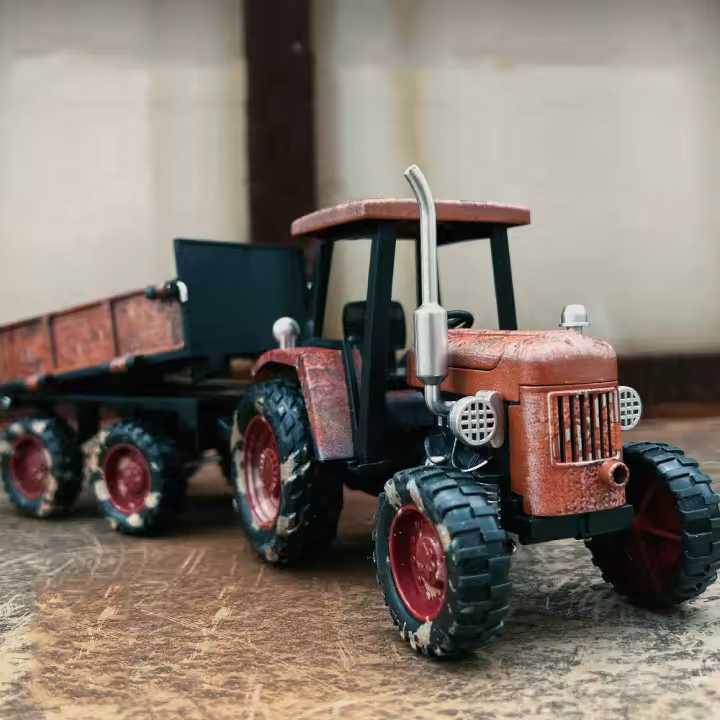 Modelo De Camión De Cuatro Ruedas a Escala 1:32 Para Niños Juguetes De Metal Con Sonido Y Luz Vehículo Agrícola De Simulación Alta Para Regalos - 1