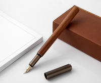 Pluma Fuente De Tinta De Madera Bronce Retro Lujo Para Negocios Escritura Arte Caligrafía Estudiantes Regalos De Papelería 0.5mm - details 4