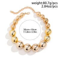 Collar Corto Gótico Exagerado De Acrílico Con Gran Bola Y Cadena Cadena Punk Grunge Para Mujeres Y Hombres Joyería Steampunk - details 5