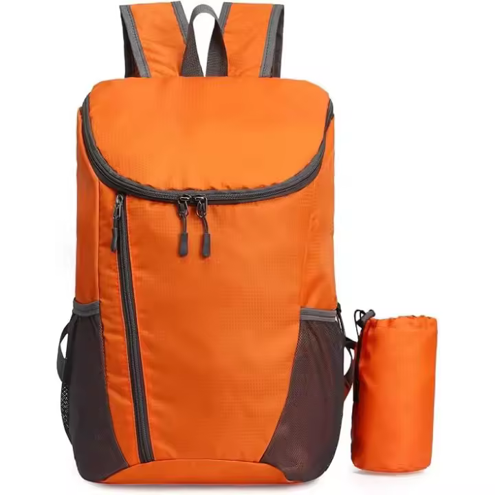 Mochipa plegable Ligera, pequeña mochipa impermeable para el Aire Libre, mochipa durabilidad y plegable, mopila informal práctica para el día a Día, color Naranja - 1