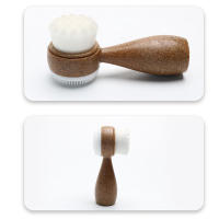 Cepillo Facial Exfoliante Doble Cara Para Limpieza Profunda De Poros Y Eliminación De Quistes Cepillo De Limpieza Facial Con Mango De Hueso De Coco - details 9