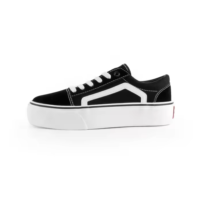 ANDY-Z  AZ2001 Negro Zapatillas de suela gruesa de lona para mujer. - 1
