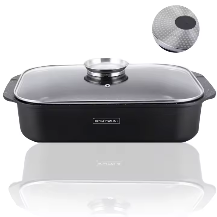 Grill roaster antiadherente a la piedra 34cm 6.5 litros. Todo tipo de cocina. Bandeja de horno de asado - 1