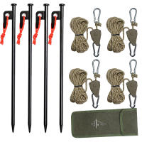 MF 4Pcs Palos De Tenda Ajustables De Metal Y Acero Para Camping Y Carpa Herramientas De Camping De Alta Resistencia En Color Caqui Negro Naranja Y Verde - details 4