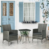 Conjunto de muebles de balcón Conjunto de 2 muebles de jardín de ratán Poly Rattan - details 0
