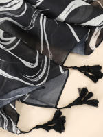 Bufanda De Pashmina Suave Estampada Con Borlas Florales Daisy Para Mujer Moda Elegante Abrigo Versátil Para Todas Las Estaciones - details 11