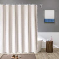 Cortina de Ducha Bohemia, Juego de Cortinas de baño Resistentes de 330 g/m² con Borla, 180 X 200cm - details 7