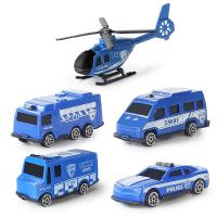 Juego De 5 Juguetes De Vehículos Para Niños Coche Helicóptero Avión Camión De Bomberos Taxi Modelo De Cosplay Regalo De Navidad - details 1