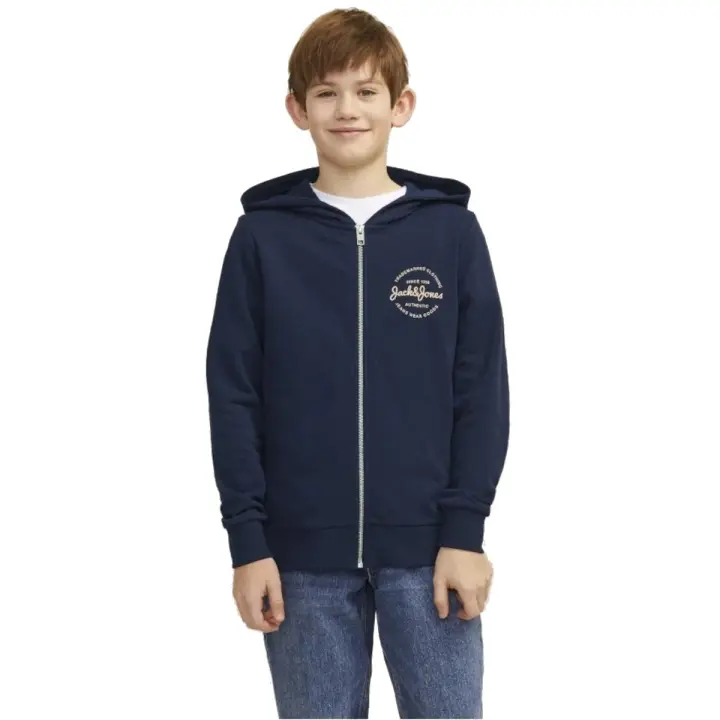 Sudadera Jack & Jones Junior 12249759 Forest Azul Marino con Capucha y Cierre de Cremallera - Talla 10 a 16 años - 1