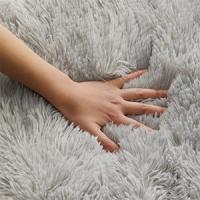 Cama de Felpa para Perros, Alfombra de Peluche para Mascotas, Alfombra de Piel Almohadilla para Dormir, Almohadilla para Perrera, Suave, Cómoda y Cálida (Gris Blanco) | 120x80x10cm - details 2