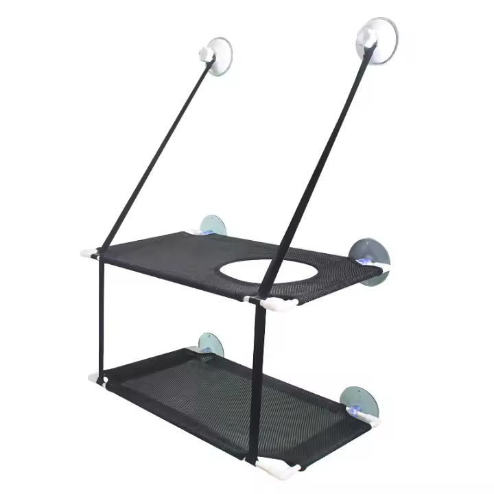 Cama De Gato Colgante Para Ventana Hamaca Solar Asiento Doble De Túnel Con Adhesivo En La Pared Sofá Para Gatos Tamaño 51x31cm - 1
