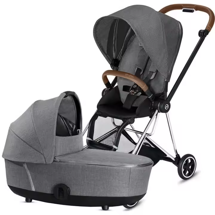 Cochecito bebé Cybex Mios Chrome Brown Manhattan Grey Plus (silla y capazo) oferta cambio exposición - 1