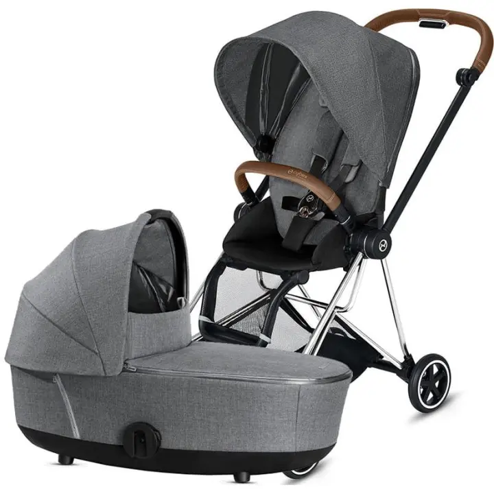 Cochecito bebé Cybex Mios Chrome Brown Manhattan Grey Plus (silla y capazo) oferta cambio exposición - 1