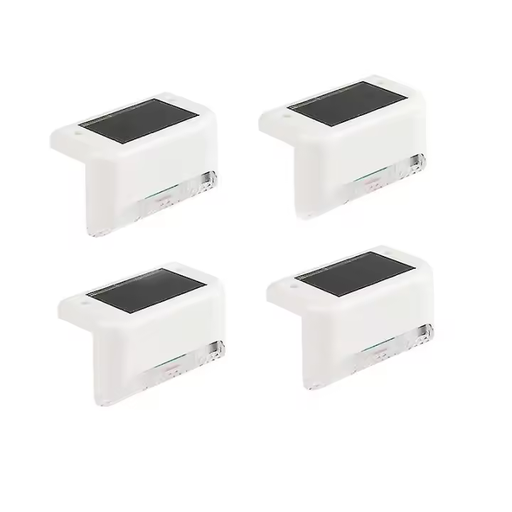 Paquete de 4 Luces Solares para Escalones, para Exterior, impermeable, LED, Blancias, para Escaleras, Vallas y cubertas - 1