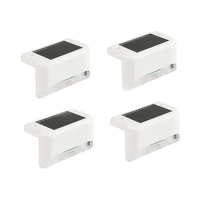 Paquete de 4 Luces Solares para Escalones, para Exterior, impermeable, LED, Blancias, para Escaleras, Vallas y cubertas - 1