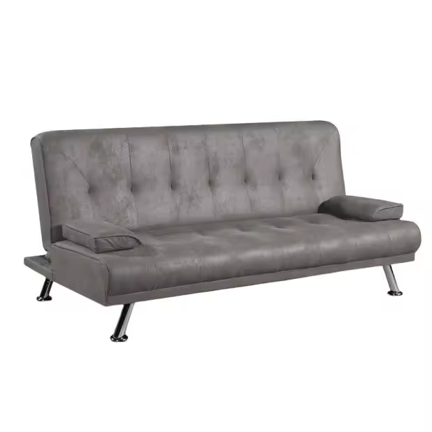 Sofa cama modelo Cesto tapizado en tela Nolia color cemento - 1