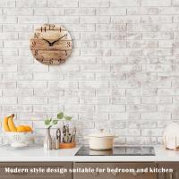 Reloj de madera sin marco de 25 cm with Movimiento de cuarzo Silencioso, rústico de Nogal para decoración de cocina, dormitorio y sala de estar, color marrón. - details 2