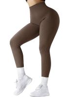 Leggings Ribbed Para Mujer Cintura Alta Sin Costuras Push up Glúteos Yoga Gimnasio Fitness Control Abdominal Running Tights - details 9