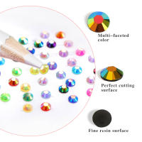 Set De 2400 Piezas De Rhinestones AB Jelly 2mm Resina Redonda Flatback Coloridos Para Decoración De Uñas DIY Art 3D - details 1