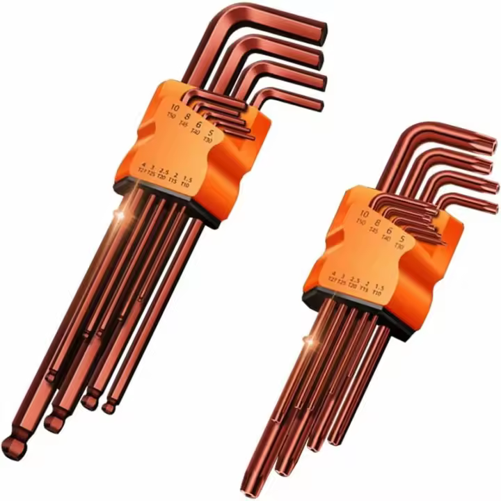 SOMY Juego de 18 llaves Allen, juego TX y HX, Torx: T10-50, cabeza esférica: 1,5-10 mm, caja de llaves hexagonales profesionales, dureza hasta HRC65, fabricadas en acero al cromo vanadio (CRV) - 1