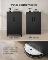 Archivador de Oficina de Acero con Cerradura - Armario Multifuncional de 2 Puertas, Ideal para Oficina y Sala de Estar, Negro - details 3