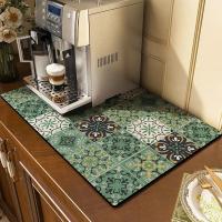 Mantel De Cocina Absorbente Con Diseño Floral Clásico Tapete De Hierro De Diatomeas Para Máquina De Café Tapete De Barra Termoinsulante Lavable Antideslizante Para El Hogar Y Hoteles - details 12