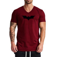 Camiseta De Hombre Estampada De Murciélago Clásica Verano Moda Algodón Ajustada V-Neck Manga Corta Transpirable Deportiva Casual - details 9