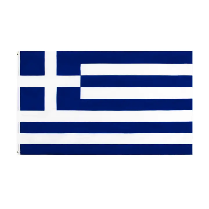 Bandera De Grecia 90x150 CM Para Decoración Material Poliéster Estilo Colgante Personalizable Sin Químicos Originales De China - 1