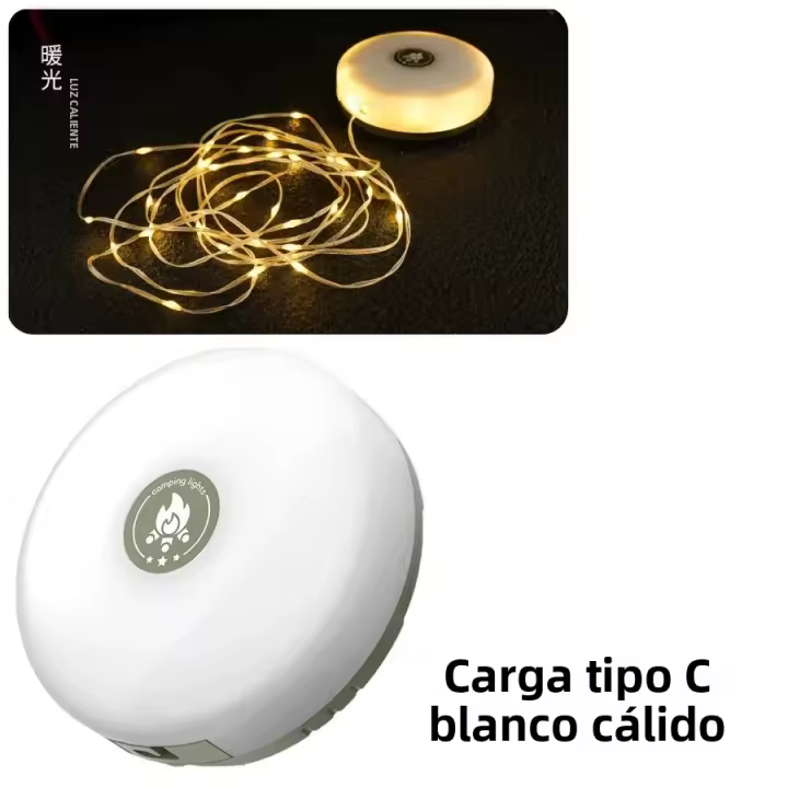 Tira De Medición LED Recargable USB Solar RGB Y Cálida Luz De Camping Picnic Decoración De Restaurante Y Tent 10M Luz De Cadena Portátil - 1
