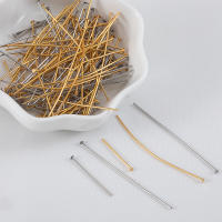 50pcs Clavos De Cabeza Plana En Forma De T De Acero Inoxidable 20-40mm Para Suministros De Fabricación De Joyas DIY Color Oro Y Acero - details 8