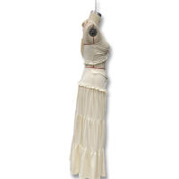 Conjunto Elegante De 2 Piezas Para Mujer Halter Sin Espalda Camisola De Cintura Elástica Con Volantes + Falda Larga De Encaje Sólida Vestido De Noche Para Fiesta Y Vacaciones En La Calle - details 7
