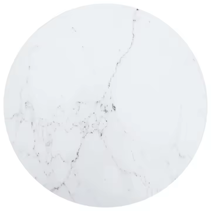vidaXL Tablero de mesa diseño mármol vidrio templado blanco Ø60x0,8 cm - 1