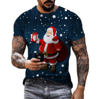 Camiseta 3D De Navidad Para Hombre Con Estampado De Santa Claus Y Ciervo Camiseta Casual Vintage Sin Mangas Para Primavera Y Verano - details 3