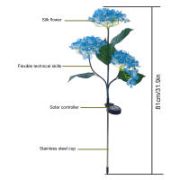 Lámpara Solar LED De 3 Cabezas Con Flor De Rosa Y Hibisco Para Jardín Patio Decoración De Casa Rústica Iluminación Exterior Para Verduras Y Frutas - details 10