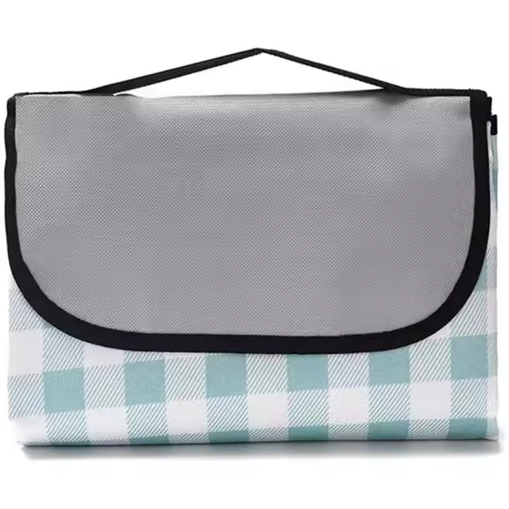 Mantas de picnics portátiles, plegable impermeable a prueba de Arena, with totalizador, (rejilla Azul y Blanca, 80*80 pulgadas) - 1