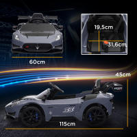 AIYAPLAY Coche Eléctrico para Niños de +3 Años Maserati GT2 Coche Eléctrico con Batería 12V Carro Eléctrico Infantil con Mando a Distancia Faros LED Bocina Música y Ruedas Auxiliares - details 2