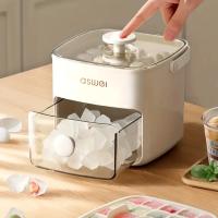 Máquina para hacer 48 cubitos de hielo extragrande con deslizamiento fácil - Bandeja de plástico de doble capa de grado alimenticio para el refrigerador - Perfecta para whisky y cócteles, accesorio esencial de cocina, color blanco - details 0