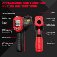 HABOTEST HT651D Termómetro Infrarrojo Con Láser Medidor De Temperatura No Contacto Industrial Rango -50-800℃ Digital Portátil - details 8
