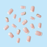 Uñas Postizas Matte Cubiertas De Mariposa Para Actrices De Ballet Negras Tamaño Medio Set De 24 Piezas Uñas De Acrílico Falsas - details 1