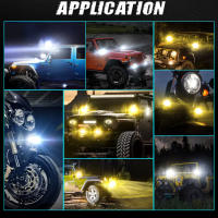 Spotlight LED De Motocicleta Doble Color Bajo/Alto Lente Mini Antigolpes Luz De Conducción Faros Neblina Para Coches Camiones SUV UTV 12V 24V - details 6