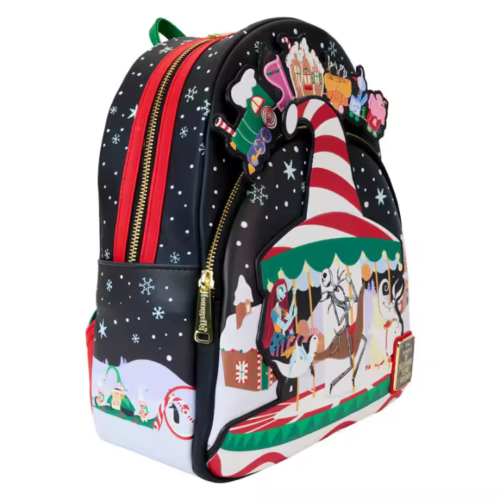 Mochila Journey to Christmas Town Pesadilla Antes de Navidad Disney Loungefly. Mochila ergonómica con amplio espacio. Diseño resistente y versátil para llevar tus pertenencias con estilo. - 1